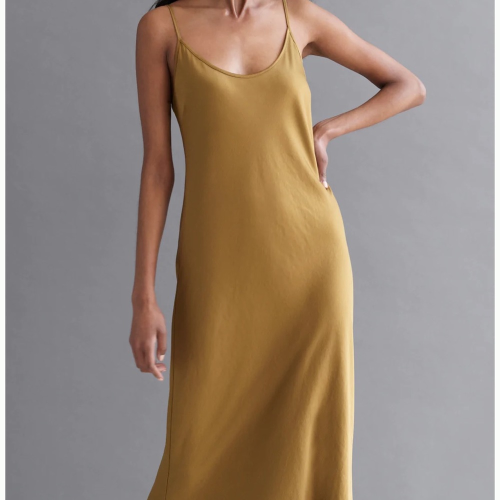 Jenni Kayne Mustard Yellow Slip Midi Dress